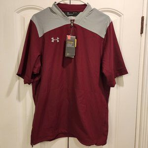 NWT Under Armour Men H-Storm Pull Over Small Baseball Golf Crimson Windbreaker